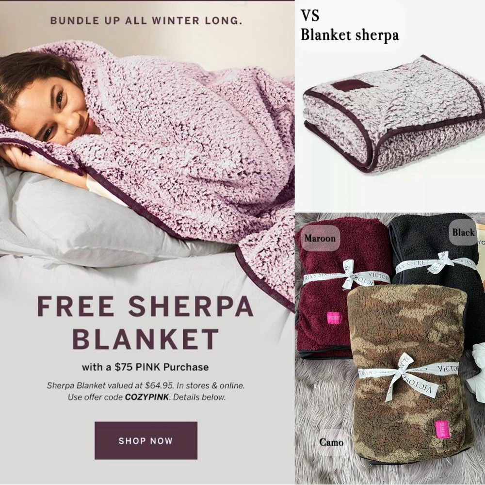 NWT VS PINK SHERPA BLNKET